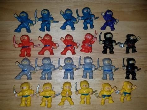 Vintage Large Lot Of 23 Soma Rubber Toys Figures Mini Ninja Rare 1980s