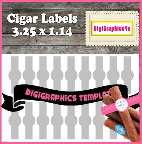 Printable Cigar Labels Template Instant Download By Digigraphics4u