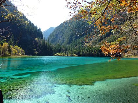 Photo Jiuzhaigou Park China Nature Mountain Lake Parks Forests