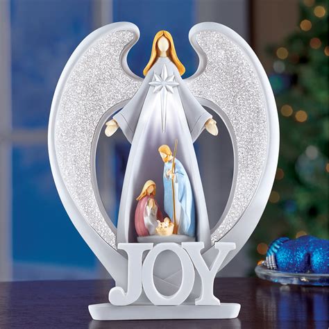 Angel Lighted Nativity Scene Christmas Decoration Collections Etc