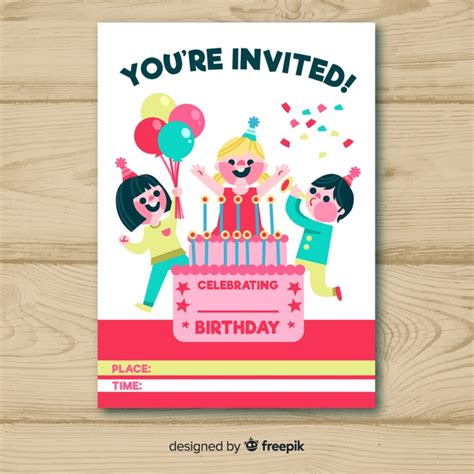 Birthday Invitation Card Design Free Vector