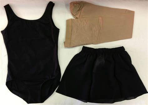 Bloch Cl5405 Girls Int 6x 7 Black Tank Leotard Tan Footed Tights Black Skirt Ebay