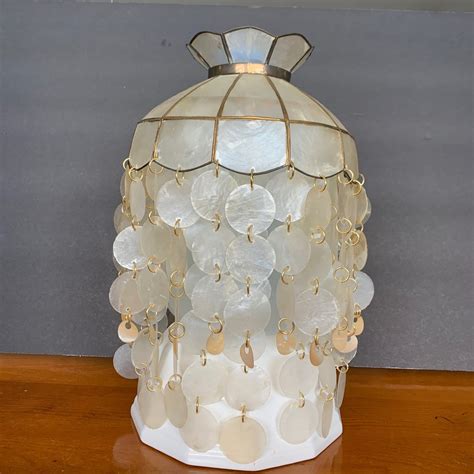 Vintage Mid Centiry Capiz Shell Lamp Shade Etsy