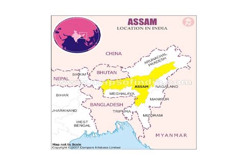 Assam Tourism Map Of Assam