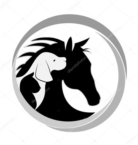 Logo Chien Chat Et Cheval Stock Vector By ©glopphy 115380502