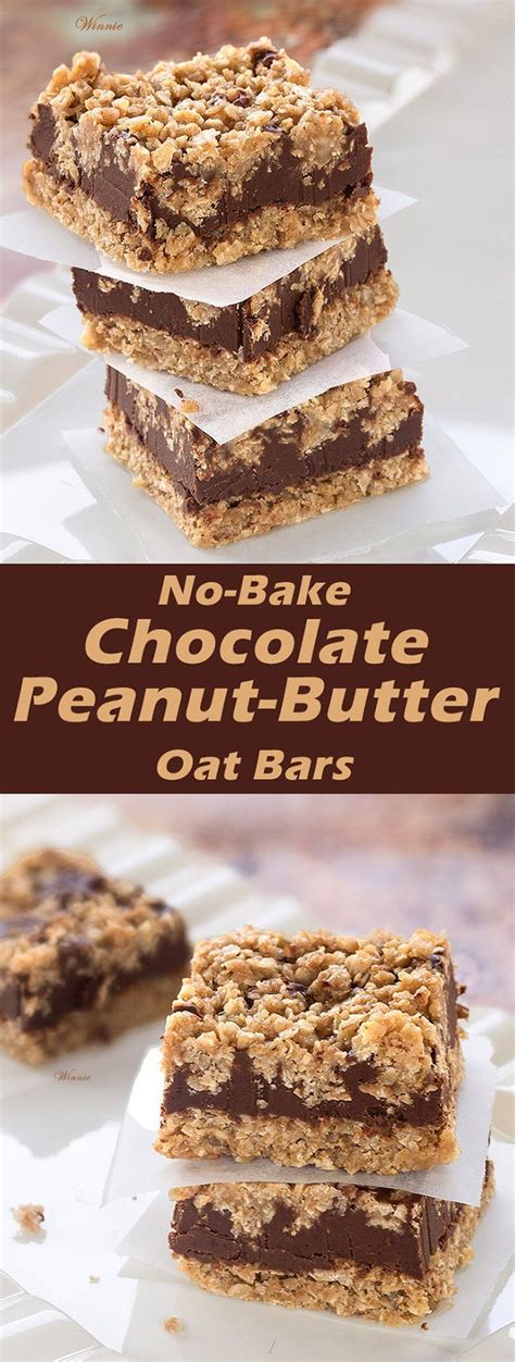 Peanut butter and dark chocolate fudge. No-Bake Chocolate, Peanut-butter Oat Bars | Recipe | Bar ...