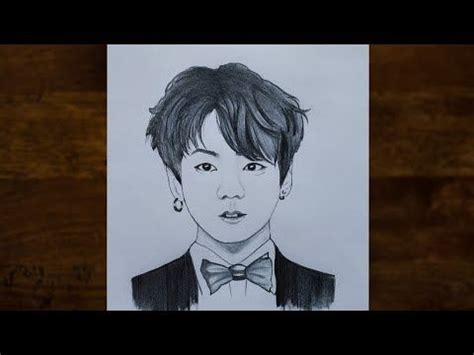 How to draw BTS Jungkook ( 전정국 ) easily | Pencil Sketch of Jeon