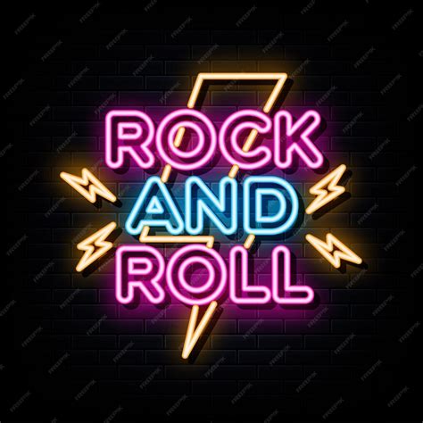 Premium Vector Rock And Roll Neon Signs Vector Design Template Neon Sign