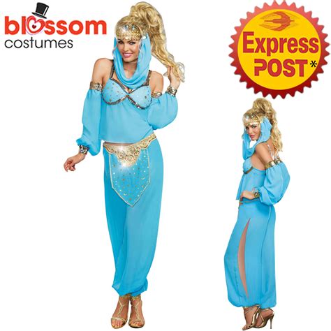 K382 Genie Jasmine Arabian Belly Dancer Princess Aladdin Fancy Dress Up