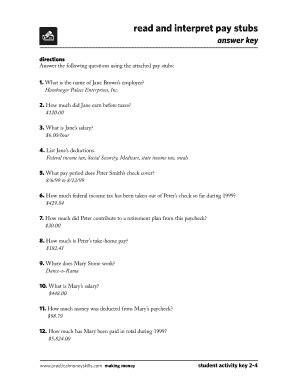 › ngpf savings answer key. Read And Interpret Pay Stubs Career - Fill Online ...