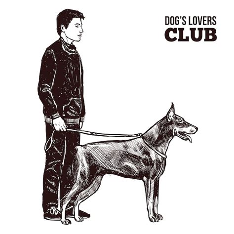 Mann und hund silhouetten | Kostenlose Vektor