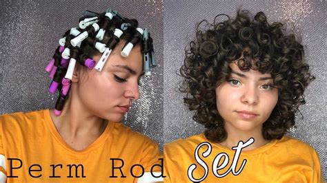 Hot cross buns easy protective hairstyle. PERM ROD SET ON CURLY HAIR! ONLY USING 2 PRODUCTS ...