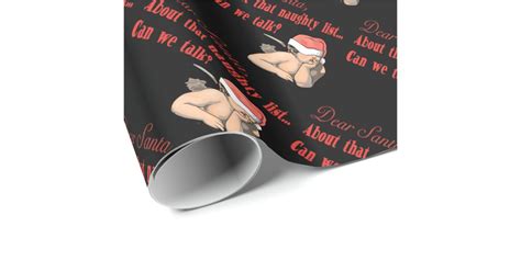 Dear Santa Naughty List Wrapping Paper Zazzle