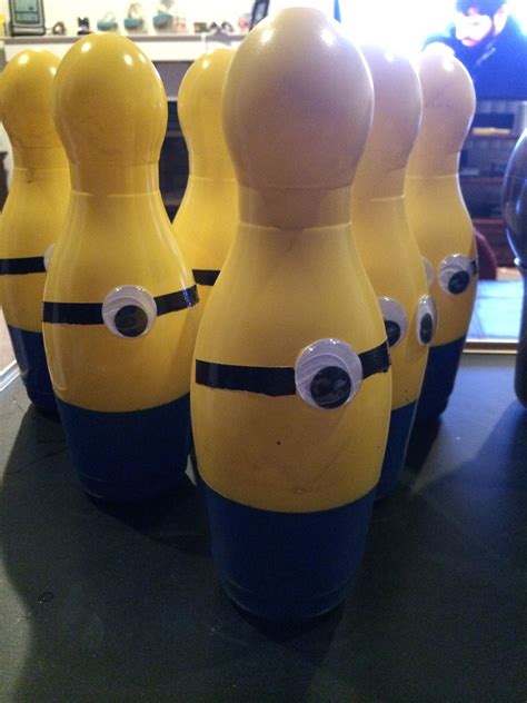 Minion Bowling Pins Really Easy And Cute Minion Party Bowling Pins