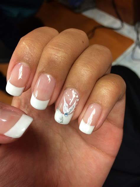 What are the white bits on my fingernails? Prom nails, French tip, white, cute, nails, cute nails ...
