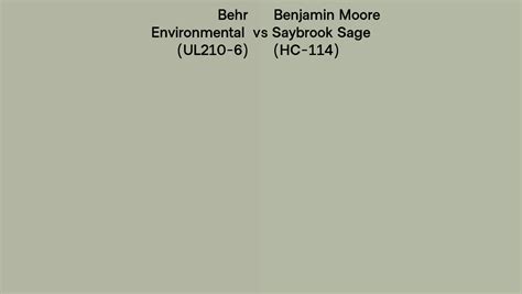 Behr Environmental UL210 6 Vs Benjamin Moore Saybrook Sage HC 114