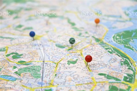 Map With Pins Stock Photo Download Image Now Istock