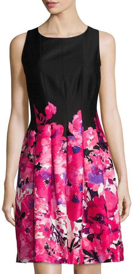 Chetta B Floral Print Fit And Flare Dress Multi Pattern Fit And