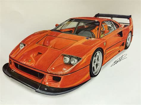 Ferrari F40 Competizione Ferrari F40 Car Drawings Ferrari