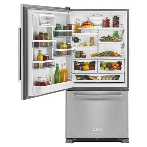 Home kitchen appliances refrigerators refrigeration french door refrigerators kitchenaid krfc300ess. KitchenAid Refrigerators KRBL102ESS (Bottom Freezer) from ...