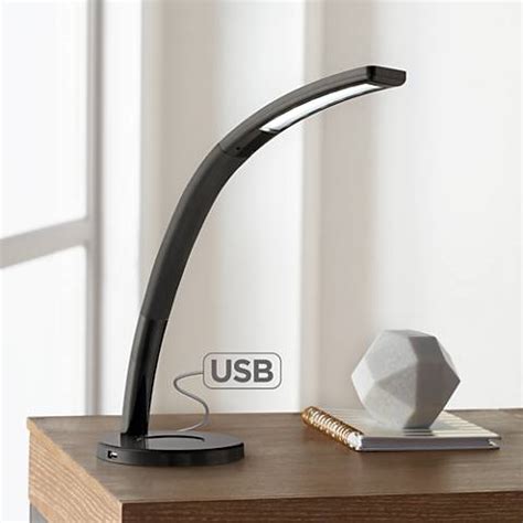 The display index is greater than 80, low power, less blue light, no stroboscopic, high efficiency and energy saving. Spree Black LED Desk Lamp with USB Port - #7J766 | Lamps Plus
