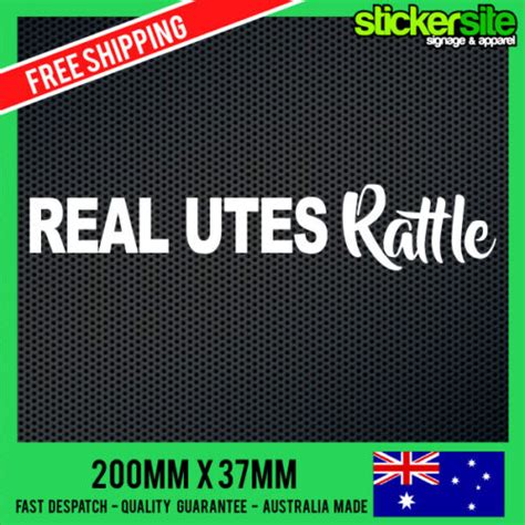 Real Utes Rattle Sticker Decal Funny 4x4 Diesel Offroad 4wd Ute
