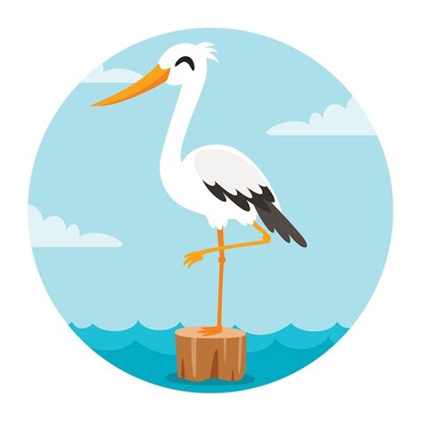 Premium Vector Cartoon Drawing Of A Stork