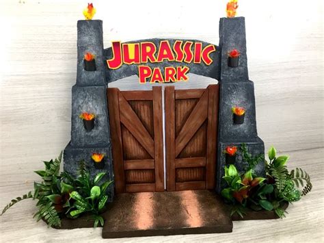 Diy Jurassic World Diorama Portões Do Jurassic Park Decoração De