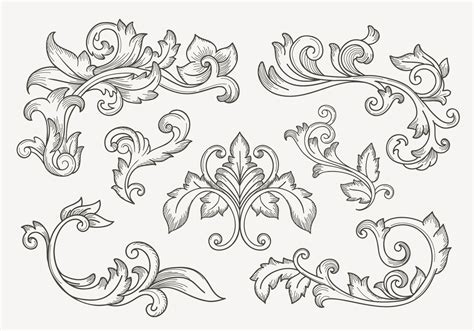 6,000+ vectors, stock photos & psd files. Set Of Vintage Filigree Border (With images) | Damask art ...