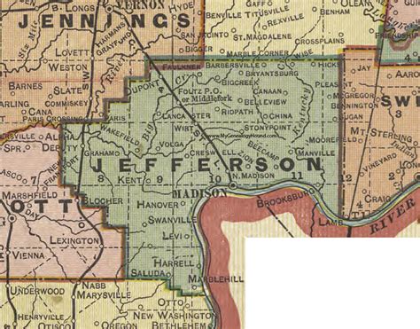 Jefferson County Indiana 1908 Map Madison