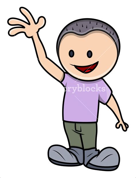 Kid Saying Hello Vector Cartoon Illustration Royalty Free Stock Image