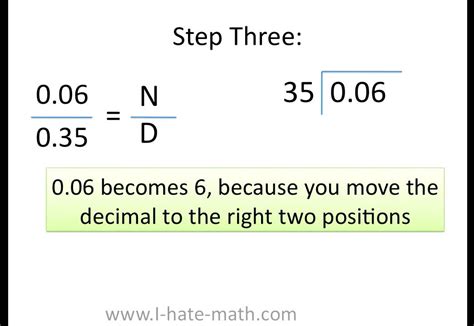 How To Divide Decimals Dividing A Decimal By A Decimal With The
