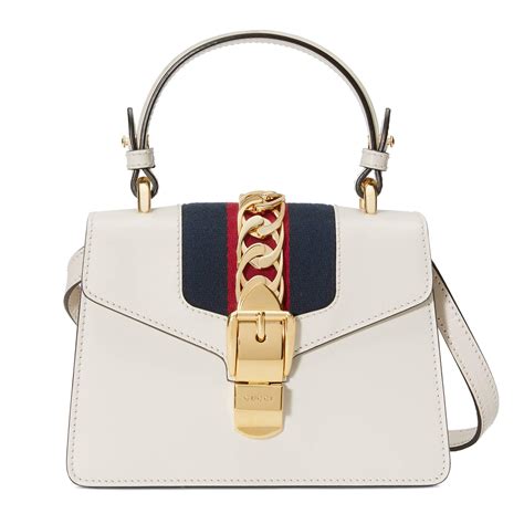 Gucci Sylvie Leather Mini Bag In White Lyst