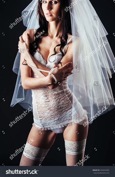 Sexy Beautiful Nude Bride Veil White Stock Photo Edit Now