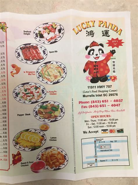 Menu at Lucky Panda restaurant, Murrells Inlet