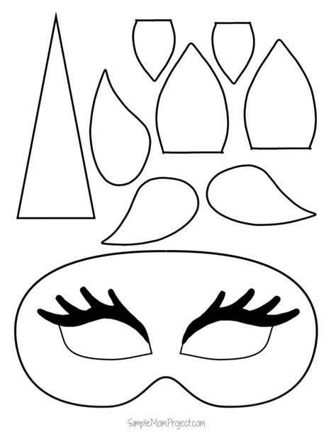 unicorn face masks   printable templates simple