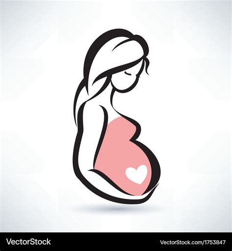 pregnant woman stylized symbol royalty free vector image