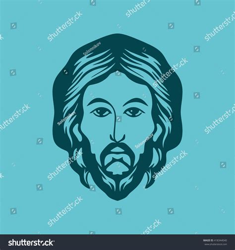Face Jesus Christ Hand Drawn Stock Vector Royalty Free 418344040