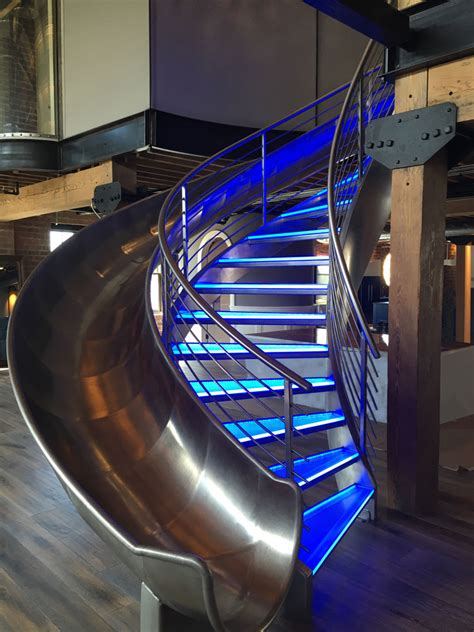 Spiral staircases and fire poles weren't always common to all fire houses. Edge-lit Spiral Staircase - Elemental LED
