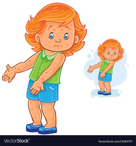 Little Girl With A Rash On Skin Smallpox Vector Image