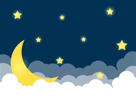 Flat Design Moon And Stars Background 17112765 Vector Art At Vecteezy