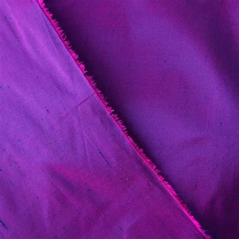 Fuchsia Pink Cobalt Blue Iridescent 100 Dupioni Silk Fabric Etsy