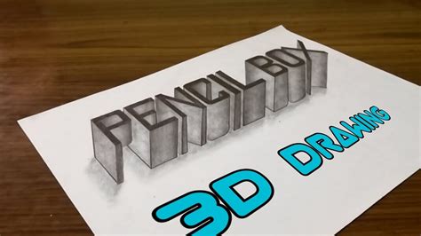 Pencil drawing from the hand of the street on the outskirts of paris. 3D Drawing Of My Channel Name || Pencil Box - YouTube