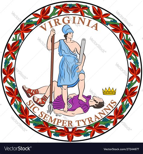 Coat Arms Virginia State Usa Royalty Free Vector Image