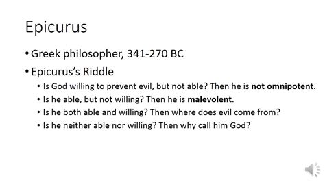 Epicurus And Beebe The Logical Problem Of Evil Youtube