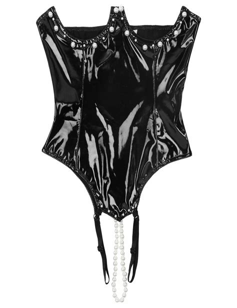 Sexy Women Wet Look Leather Open Breast Catsuit Clubwear Leotard Bodysuit Club Ebay