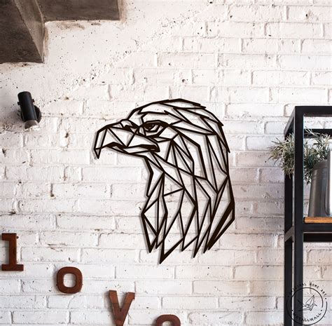 Geometric Hawk Metal Wall Art Animal Sign Home Decor Wall Art Hangings
