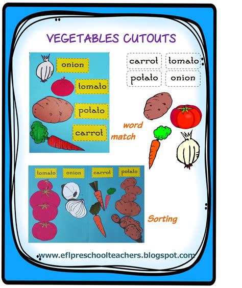 ESL/EFL Preschool Teachers: Vegetables Activities