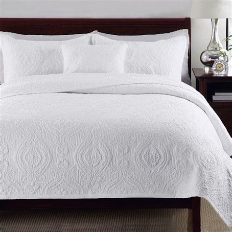 Luxury Quilted 100 Cotton Coverlet Bedspread Set King Super King