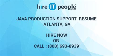 Java Production Support Resume Atlanta Ga Hire It People We Get It